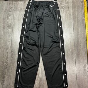 Vintage Y2K baggy Reebok Tearaway Snap Track pants Men XL Black Warm-Up Sports